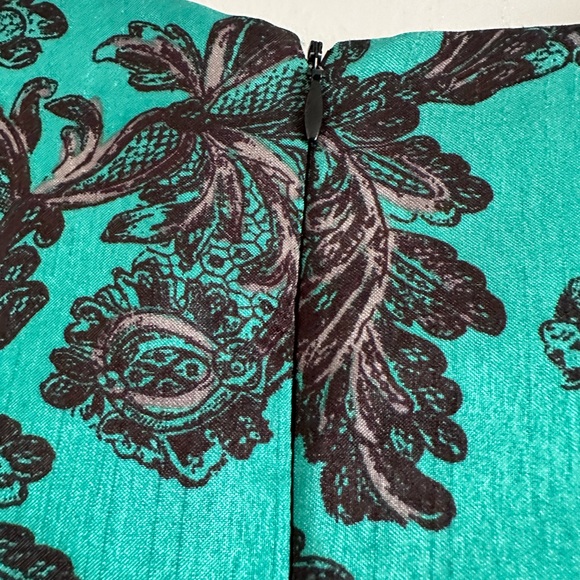 Jessica Howard retro scoop neck green/black paisley print fit and flare dress - Picture 7 of 9